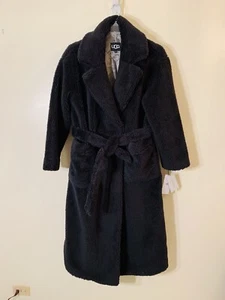 UGG Alesandra Kunstfell Gürtel Wickelmantel Tarr schwarz Neu mit Etikett Größe S/M $ 348,00 - Bild 1 von 8