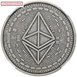 Chad 2020 5000 CFA Franc Silver Coin NGC MS70 ANTIQUED Cryptocurrency Ethereum - Picture 1 of 4
