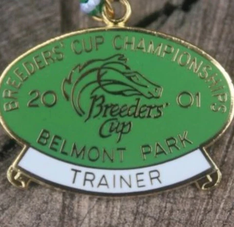 Breeders Cup Belmont Park 2001 Lapel Pin Badge Trainer Bracelet Horse Racing Cover