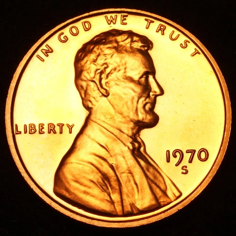 1970 S  Lincoln Memorial Mint Proof Penny from Original Proof Set Cover