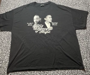 Camisa Martin Luther King MLK Obama Para Hombre Grande Negra A Legacy of Hope Gráfico Y2K - Imagen 1 de 7