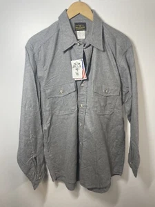 NEW Vintage Men's Melton Deerskin Heather Gray Long Sleeve Button Up Large - Picture 1 of 6