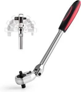 Dual 3/8 and 1/4 Drive Flex Head Ratchet, 72-Tooth 3/8 Ratchet Wrench with Qu... - Picture 1 of 7