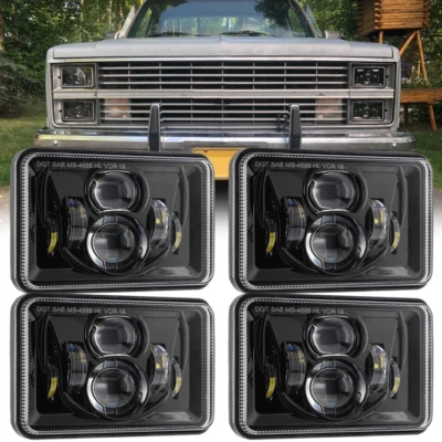 Proyector de haz alto bajo faros LED de 4x6" para Chevrolet G10 G20-G30 1992-1995 4 piezas Foto 1 de 4