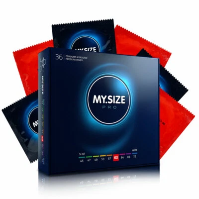 36 x Condones My Size PRO 60 mm *XL XXL King Magnum Size * Ajuste más ancho * Caja al por menor Foto 1 de 4