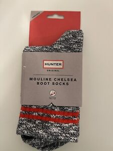Hunter Original Black Branded College Mouline Chelsea Boot Socks S/M NWT🔥