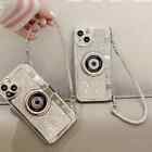 3D Camera Diamond Silver Hand Chain Phone Case For iPhone 15 14 13 12 11 Pro Max