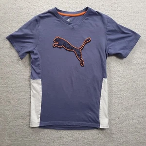 PUMA Shirt Boys Youth XL Blue Short Sleeve Graphic Crewneck  - Picture 1 of 12