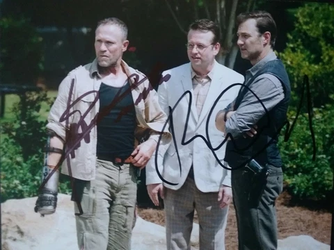 michael rooker david morrissey the walking dead signed 10 x 8 photo Cover