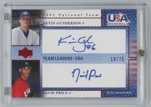 2005 UD USA Baseball National Team Dual Autos - David Price/Kevin Gunderson #/75