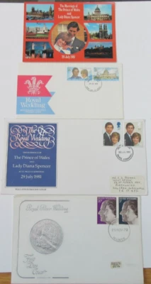 ROYAL WEDDINGS STAMP COVERS & POSTCARD - PLEASE SEE PHOTOS - Image 1 of 4