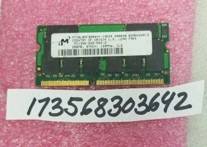 256MB 144p PC133 CL2 16c 16x8 SDRAM SODIMM     - Image 1 of 1