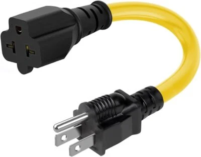 12AWG 15 Amp Household AC Plug to 20 T Blade Power Extension Cord Cable...