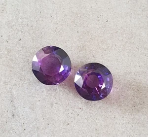 15.03 Ct Flawless Round Cut Ceylon Bi Color Sapphire Pair Lab Grown Loose Gems - Picture 1 of 9