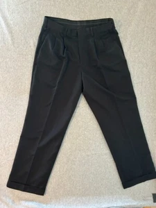 DOCKERS Men's Golf Pants Size 34X30 Black, Front Pleats and Cuffs - Picture 1 of 6