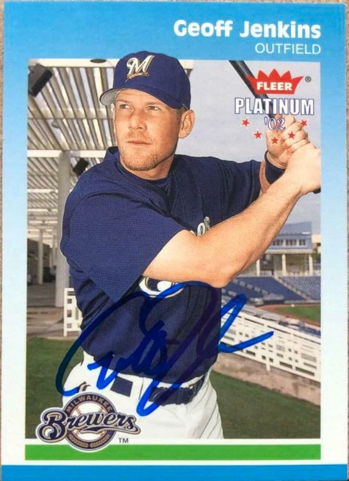 Geoff Jenkins Autografiado 2002 Fleer Platinium #159 Foto 1 de 1