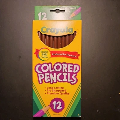 (Brown) 12 Crayola Colored Pencils - Perfect for Teachers & Art Classes - Image 1 of 3