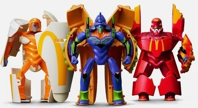 McDonald’s Evangelion Collaboration Transforming Robot Figures Full Set Japan - Image 1 of 4