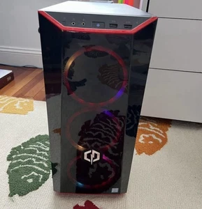 Cyberpower C-Series Gaming PC With Red LEDs Windows 11 Tower Preowned Read NR - Picture 1 of 13