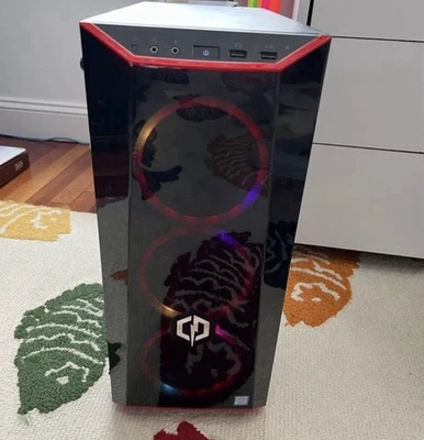 Cyberpower C-Series Gaming PC With Red LEDs Windows 11 Tower Preowned Read NR - Image 1 of 4