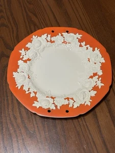 Vintage Orange Ivory biscuit cookie jar plate Noritake Japan - Picture 1 of 8