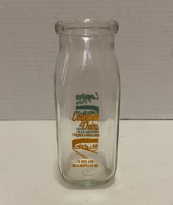 VTG Advertising Clear Milk Bottle Logstown Dairy Aliquippa Pa. 5.5" T Half Pint - Picture 1 of 10