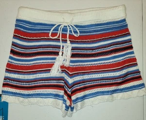 NoBo Crocheted Shorts Large Red, White , & Blue - Picture 1 of 3