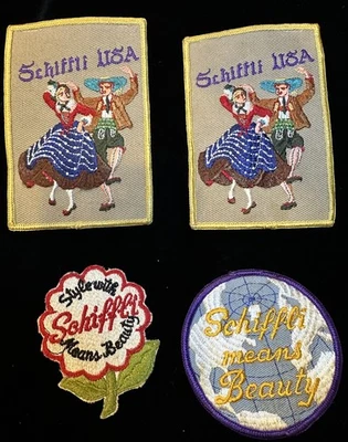 Vintage SCHIFFLI Swiss Embroidered Appliqués Sew On Patches Lot of 4 - Image 1 of 4