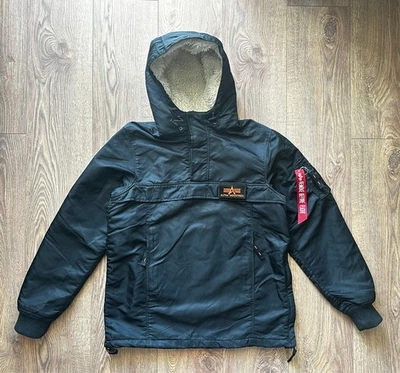Alpha Industries HPO Anorak Black SizeS Winter Hooded Jacket Removable Patch - Image 1 of 4