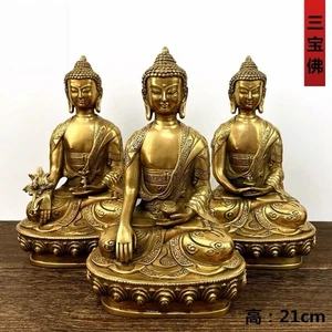Tibetan Medicine Buddha Amitabha Buddha Shakyamuni Buddha Three Treasures Buddha - Imagen 1 de 16
