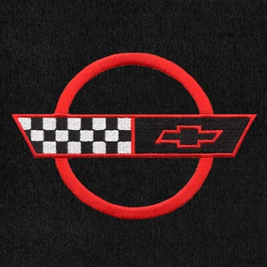 Tapetes delanteros Lloyd Mats Velourtex negros para Corvette 1995-1996 - Imagen 1 de 4