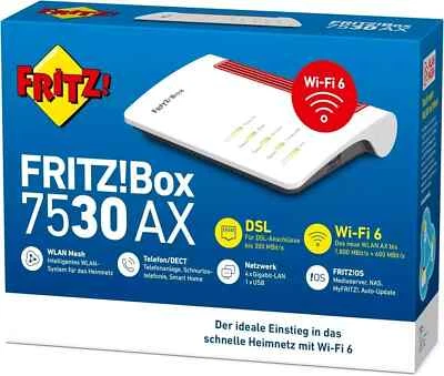 AVM FRITZBox 7530 AX VDSL DSL Modem WLAN MESH Router Wi-Fi 6 Dual Band 20002972 - Bild 1 von 4