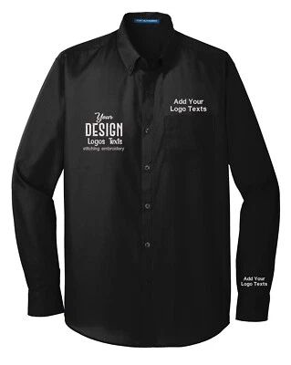 W100 设计您自己的定制标志文字男式无忧府绸礼服衬衫 — 第 1/4 张图片