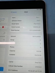 Apple iPad Mini 4 A1550 128GB Wifi Gray iOS Tablet - Picture 1 of 4