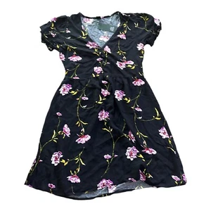 Wild Fable Black Flower print Dress Buttons on front NWT Size Small - Picture 1 of 10