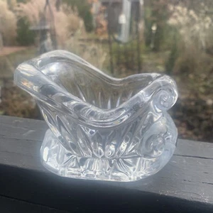 24% Lead Crystal Decorative Christmas Sleigh CANDY Dish/Decor/Candle Holder USA - Picture 1 of 11