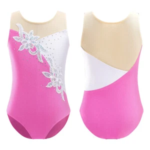 DE Kinder Turnanzug Mädchen Ballettanzug Ärmellos Gymnastikanzug Ballett Trikots - Bild 1 von 82