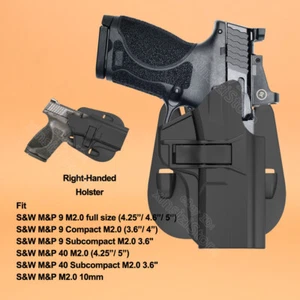 M&P9 M&P40 M&P10 Holster Fits Smith & Wesson S&W M&P 9 40 M2.0 Compact Full Size - Picture 1 of 8