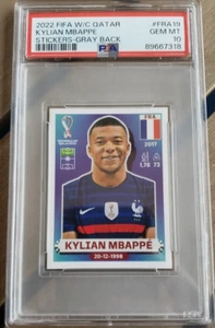 2022 Panini FIFA World Cup Qatar Kylian Mbappe Sticker PSA 10 Gem Mint FRA19 - Picture 1 of 2