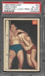 1954 PARKHURST WRESTLING #67 ERNIE DUSEK LUCKY PREMIUM BACK PSA 6(ST) - Picture 1 of 2