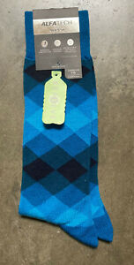 New Alfani Men's Dress Socks, Blue Combo, 7-12