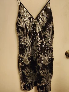 Walter Baker Black & Silver Sequin Mini Dress, NWT, Sz 4, Sexy! - Picture 1 of 6