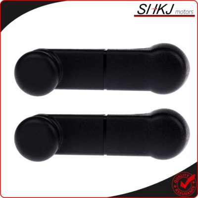 Par de manivelas de ventana de puerta negras para 87-96 Ford F150 F250 interior izquierdo y derecho Foto 1 de 4