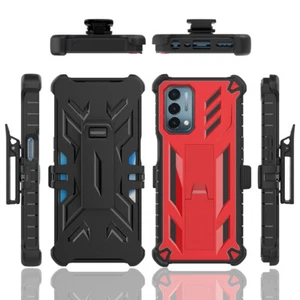 For OnePlus Nord N200 5G Holster Kickstand Belt Clip Heavy Duty w Temper Glass - Picture 1 of 14