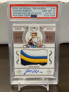 2020 National Treasures Justin Herbert /99 Crossover RPA RC Patch AUTO PSA 10/10