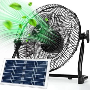 Portable Solar Fan 12'' Rechargeable Solar Powered Tent Camping Fan - Picture 1 of 7