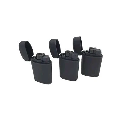 3x Sturmfeuerzeug- Feuerzeug/Schwarz/Outdoor/Camping JET FLAME GUMMIERT - Bild 1 von 4