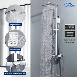 Duschsystem mit Thermostat Regendusche Duschset Handbrause Dusche Duscharmatur - Bild 1 von 16
