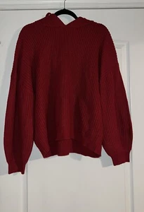 Pre Loved Plus Size Red Hooded Sweater W Drawstrings Size 22/24 Great Condition - Picture 1 of 6