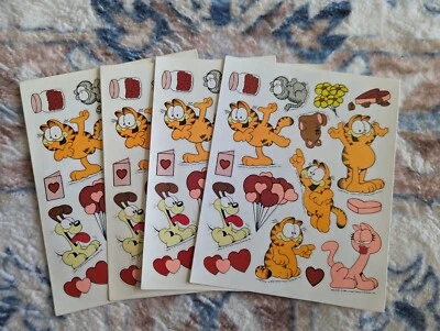 Lot Of 4 Vintage Garfield Arlene Pooky Odie Nermel Sticker Sheets GUC Jim Davis - Image 1 of 4